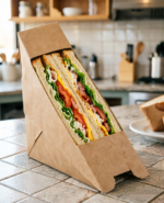 Ins-Style Windowed Triangle Food Boxes for Sandwiches Custom Printing Available